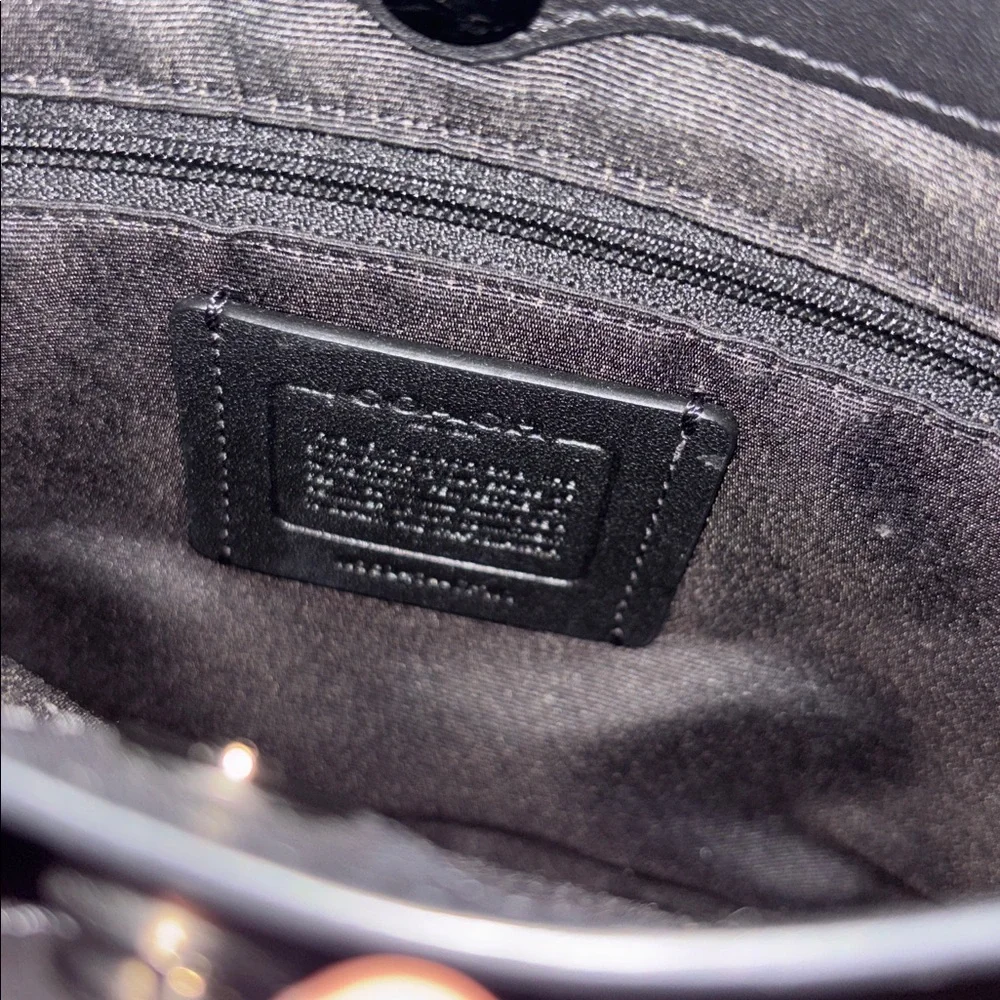 Coach Black Leather Coach bag with Jellycat Charm - Picture 3 of 4
